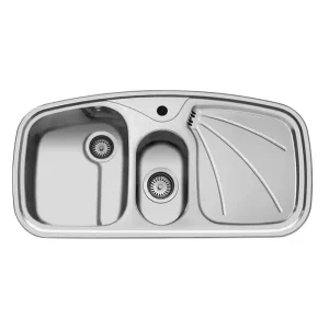 سین توکار اخوان جنس استیل 1 لگنه با میوه شور کد 4 با عمق لگن 18 سانتیمتر