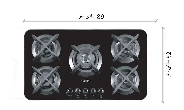 سایز اجاق گاز صفحه ای گوفر پارنا مشکی