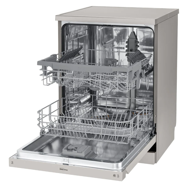 ماشین ظرفشویی ال جی 512 استیل 14 پارچه دو سبد پرفروش ترین ظرفشویی ال جی با گارانتی 2 ساله و خدمات 10 ساله بهمراه پک قرص ظرفشویی ال جی