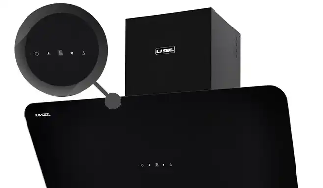 هود مورب ایلیا استیل مدل آریا مشکی 90cm