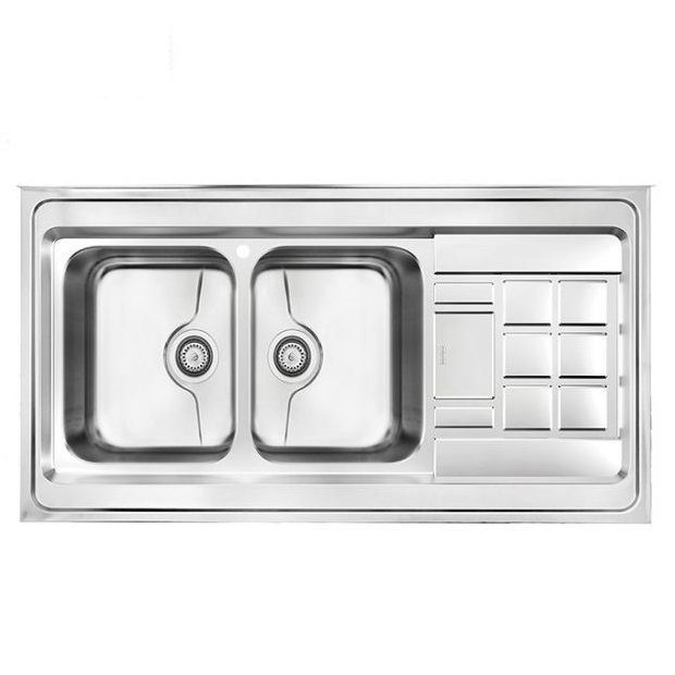سینک-آشپزخانه-کن-مدل-9022 سینک 2 لگنه روکار کن CAN مدل 9022P لگن چپ