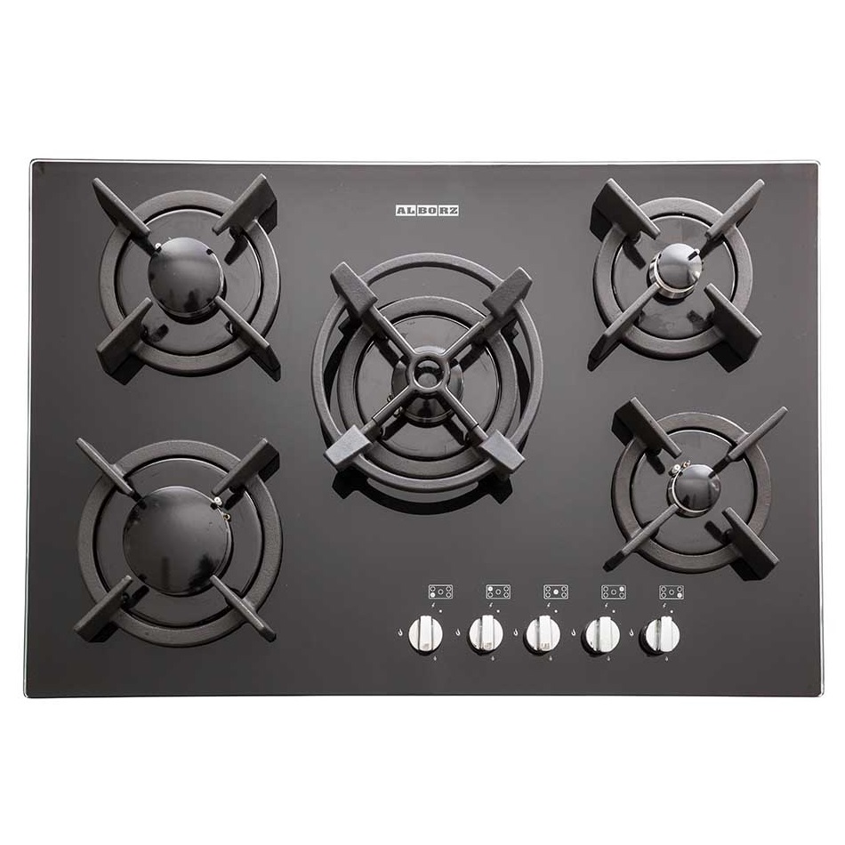G-5703-steel alborz اجاق گاز شیشه ای 5 شعله استیل البرز STEEL ALBORZ مدل g 5703