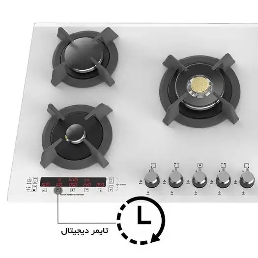 گاز رومیزی و صفحه ای شیشه ایی پنج شعله آلتون IG531DWN