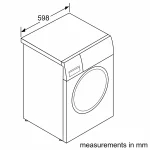 ابعاد ماشین لباسشویی 8 کیلویی بوش WAJ20180ME رنگ سفید
