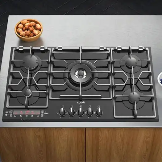 گاز رومیزی و صفحه ای پنج شعله شیشه ایی آلتون G535DB