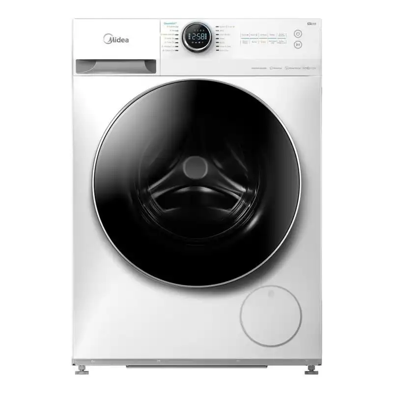Front-view-of-washing-machine-Media-MF200WW100WBW-white نمای روبرو ماشین لباسشویی مدیا MF200W100WB/W