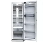 یخچال و فریزر دوقلو دوو رنگ سفید مدل DLRF-2036GW با درب یخچال باز مشاهده تعداد طبقات یخچال