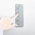 صفحه کنترل لمسی یخچال و فریزر دوقلو دوو رنگ نقره ای طوسی تیتانیوم مدل SRF-21SS-silver با درب فریزر باز تعداد طبقات فریزر