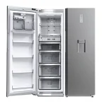 یخچال و فریزر دوقلو دوو رنگ نقره ای طوسی تیتانیوم مدل SRF-21SS-silver با درب فریزر باز تعداد طبقات فریزر