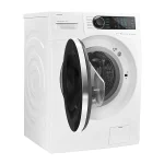 ماشین لباسشویی رنگ سفید 9 کیلویی دوو مدل SE991C از نمای کنار با درب باز