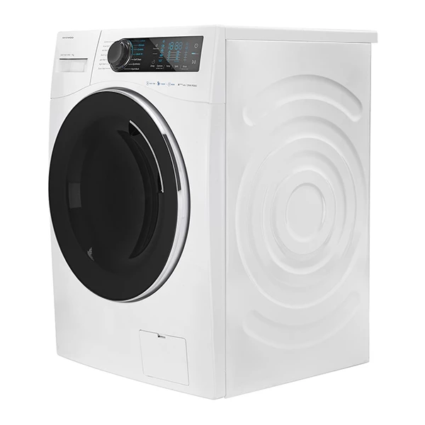 ماشین لباسشویی رنگ سفید 9 کیلویی دوو مدل SE991C از نمای کنار