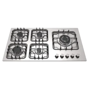 گاز رومیزی و صفحه ای استیل 5 شعله رابتیس مدل rs 509 شعله پلوپز کنار