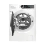 ماشین لباسشویی 9 کیلویی سری سنیور سفید دوو مدل DWK1-SE991C بدنه سری اکو با درب باز