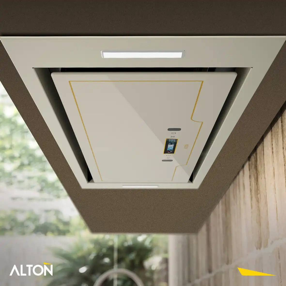 ]ود شیشه ای کلاسیک کرم طلایی آلتون مدل h840c سایز 80 سانت