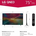 ابعاد تلویزون ال جی QNED75 سایز 75 اینچ