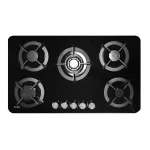 گاز رومیزی و صفحه ای مشکی شیشه ای گوفر عرض 90 سانت 5 شعله پلوپز وسط مدل آدونیس مشکی