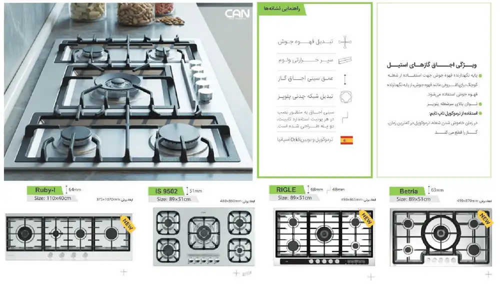 چهار مدل گاز استیل کن