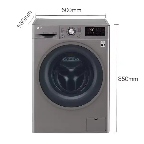 ابعاد ماشین لباسشویی 8 کیلویی ال جی F4J6TNP8S 