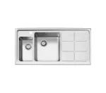 سینک توکار اخوان جنس استیل 2 لگنه با میوه شور کد 310s با عمق لگن 20 سانتیمتر