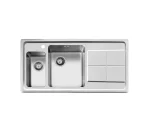 سینک توکار اخوان جنس استیل 2 لگنه با میوه شور کد 306s با عمق لگن 20 سانتیمتر