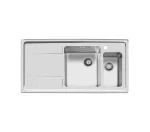 سینک توکار اخوان جنس استیل 2 لگنه با میوه شور کد 308s با عمق لگن 20 سانتیمتر