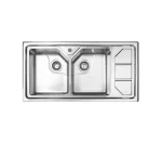 سینک توکار اخوان جنس استیل 2 لگنه با میوه شور کد 326s با عمق لگن 20 سانتیمتر