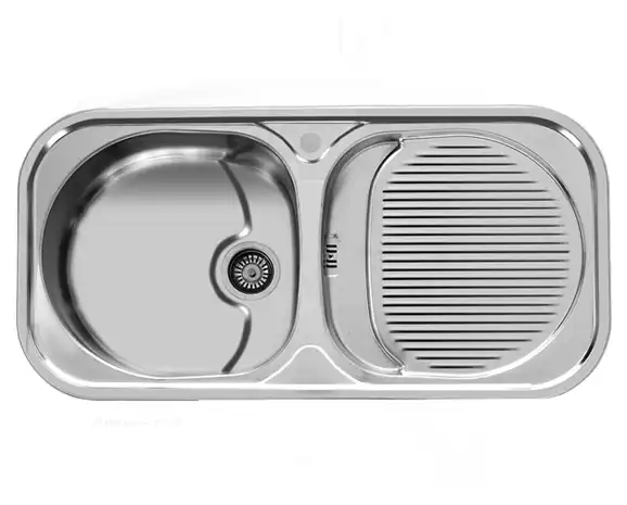 سینک توکار اخوان جنس استیل 1 لگنه کد 113 با عمق لگن 18 سانتیمتر