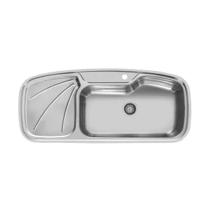 سینک توکار اخوان جنس استیل 1 لگنه کد 130 با عمق لگن 18 سانتیمتر