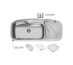 سینک توکار اخوان جنس استیل 1 لگنه کد 130 با عمق لگن 18 سانتیمتر