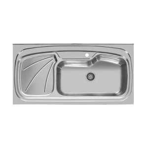 سینک توکار اخوان جنس استیل 1 لگنه کد 134 با عمق لگن 18 سانتیمتر