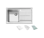 سینک توکار اخوان جنس استیل 1 لگنه کد 312 با عمق لگن 20 سانتیمتر