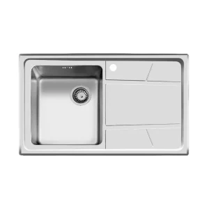 سینک توکار اخوان جنس استیل 1 لگنه کد 314 با عمق لگن 20 سانتیمتر