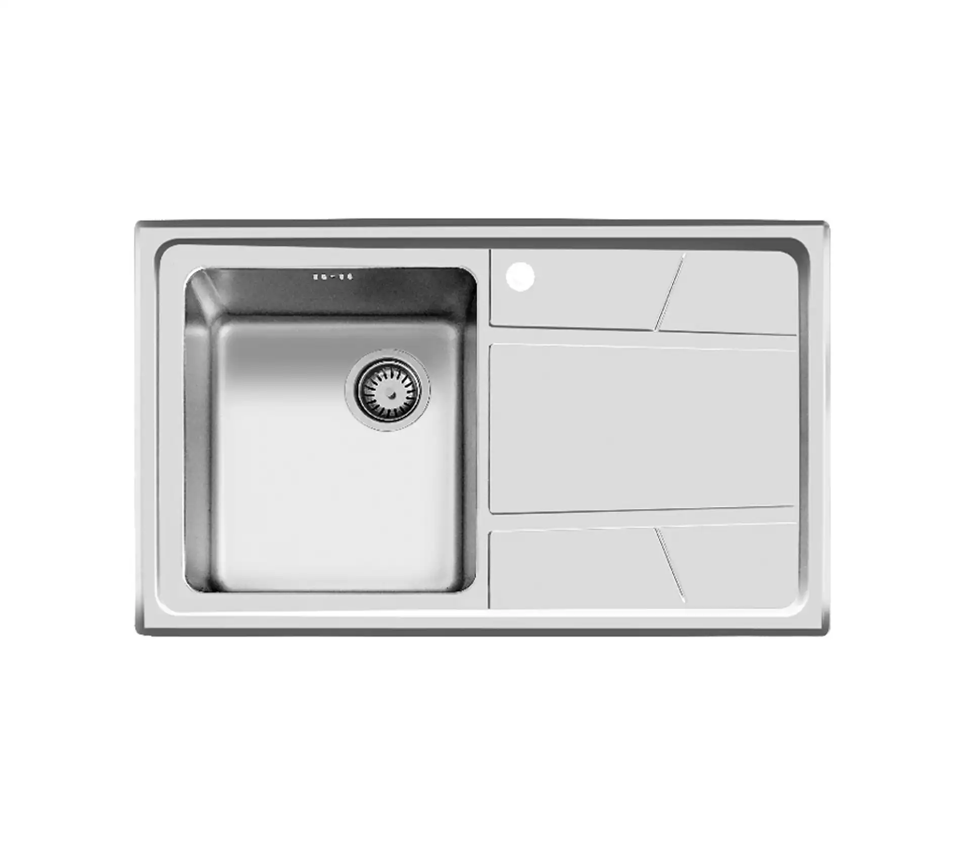 Akhwan built-in sink made of steel, 1 basin, code 314, with a basin depth of 20 cm 1 سینک توکار اخوان جنس استیل 1 لگنه کد 314 با عمق لگن 20 سانتیمتر