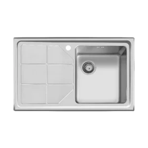 سینک توکار اخوان جنس استیل 1 لگنه کد 316 با عمق لگن 20 سانتیمتر