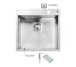 سینک توکار اخوان جنس استیل 1 لگنه کد 340 با عمق لگن 20 سانتیمتر