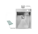 سینک توکار اخوان جنس استیل 1 لگنه کد 344 با عمق لگن 20 سانتیمتر
