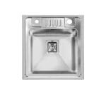 سینک توکار اخوان جنس استیل 1 لگنه کد 382 با عمق لگن 20 سانتیمتر