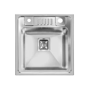 سینک توکار اخوان جنس استیل 1 لگنه کد 382 با عمق لگن 20 سانتیمتر