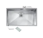 سینک توکار اخوان جنس استیل 1 لگنه کد 401 با عمق لگن 20 سانتیمتر