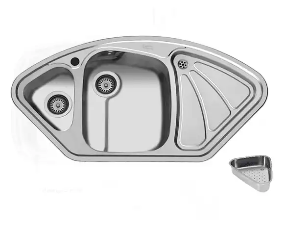 سینک توکار اخوان جنس استیل 1 لگنه کد 47 با عمق لگن 18 سانتیمتر