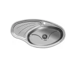 سینک توکار اخوان جنس استیل 1 لگنه با میوه شور کد 108 با عمق لگن 18 سانتیمتر