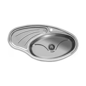 سینک توکار اخوان جنس استیل 1 لگنه با میوه شور کد 108 با عمق لگن 18 سانتیمتر