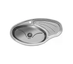 سینک توکار اخوان جنس استیل 1 لگنه با میوه شور کد 108 با عمق لگن 18 سانتیمتر