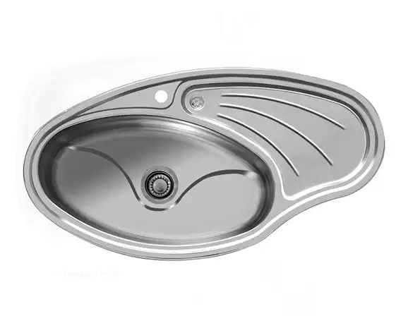 سینک توکار اخوان جنس استیل 1 لگنه با میوه شور کد 108 با عمق لگن 18 سانتیمتر