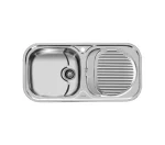 سینک توکار اخوان جنس استیل 1 لگنه با میوه شور کد 109 با عمق لگن 18 سانتیمتر