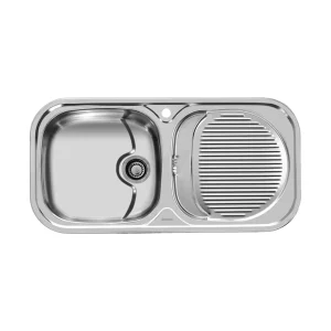 سینک توکار اخوان جنس استیل 1 لگنه با میوه شور کد 109 با عمق لگن 18 سانتیمتر