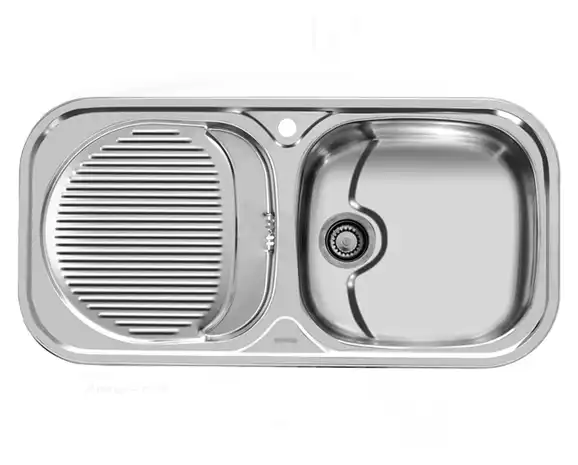 سینک توکار اخوان جنس استیل 1 لگنه با میوه شور کد 109 با عمق لگن 18 سانتیمتر