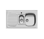 سینک توکار اخوان جنس استیل 1.5 لگنه با میوه شور کد 27 با عمق لگن 18 سانتیمتر