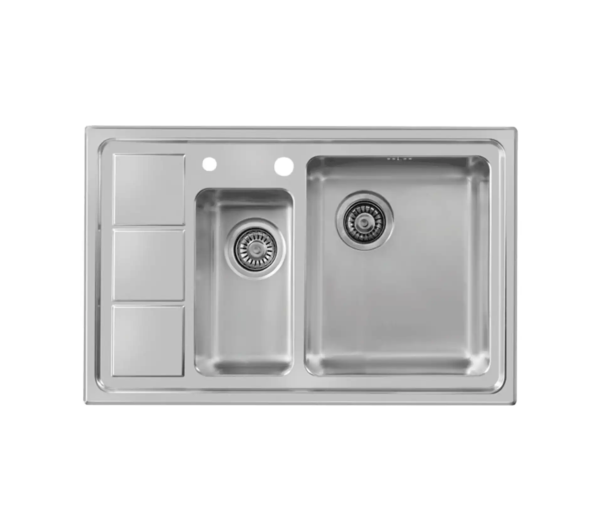 Akhwan built-in sink made of steel 1.5 basin with passion fruit code 376 with a basin depth of 20 cm 1 سینک توکار اخوان جنس استیل 1.5 لگنه با میوه شور کد 376 با عمق لگن 20 سانتیمتر