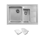 سینک توکار اخوان جنس استیل 1.5 لگنه با میوه شور کد 376s با عمق لگن 20 سانتیمتر